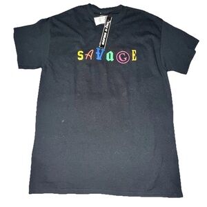 Fresh Vibes Men’s Medium SAVAGE Cotton T Shirt NWT Street Wear Art Colorful Tee